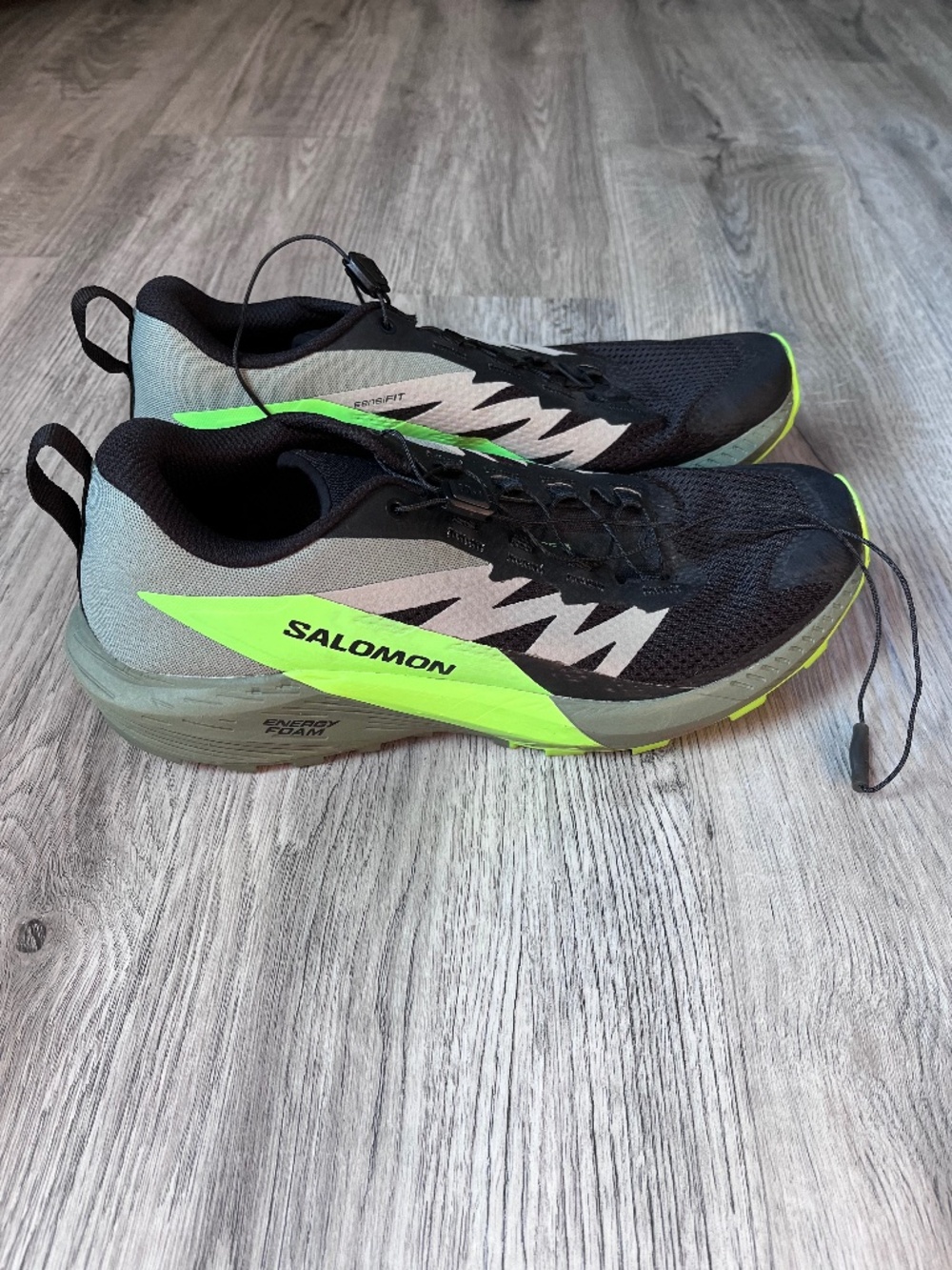 Salomon Sense Ride 5 Athletic Running Shoes Sneakers Men 10 Black Green